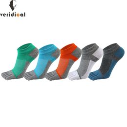 Mens Socks VERIDICAL Pure Cotton Five Finger Socks Mens Sports Breathable Comfortable Shaping Anti Friction Mens Socks With Toes EU 3844 230729