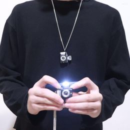 Pendant Necklaces Punk Flash Camera Music Luminous Retro Small Long Chain Necklace Jewelry For Women Men Chains