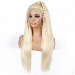 Ishow 13X1 T Part Wig Blonde Colour Brazilian Straight Human Hair Wigs 613 Lace Front Wig for Women All Ages Peruvian Indian2366