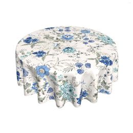 Table Cloth Spring Summer Floral Tablecloth Butterfly Bird Flower 60 Inch Round Clothes Winter French Blue And Grey