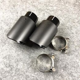 2 Pieces Full Black Stainless Steel Universal Akrapovic Exhaust Muffler Tips Auto Car Cover Styling222g