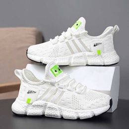 Kids Breathable Lightweight Sneakers White Black Sports Trainers Boys Girls Mesh Running Sneakers Comfortable Soft Sole Casual Walking Shoes For Children