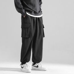 Men's Pants 2023 Spring And Fall Jogging Casual Loose Straight Drawstring Feet Can Be Hip-Hop Multi-Pocket