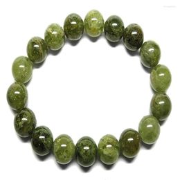Strand Genuine Natural Green Garnet Transparent Stretch Charm Crystal Round Bead Women Bracelet 9mm