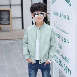 Jackets 4 5 6 7 8 9 10 11 12 13 Yrs Solid Colour Kids Boy For Spring Autumn Boys Coat Children Windbreaker Casual Clothes 230729
