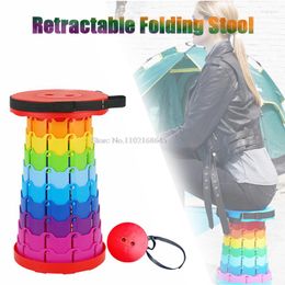 Camp Furniture Retractable Folding Stool Collapsible Telescoping Travel Camping Portable For Fishing Hiking BBQ