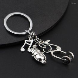 Keychains Music DJ Headset Handmade Keychain Guitar Musical Note Pendant For Men Women Festival DIY Jewellery Gift