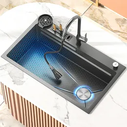 Stainless Steel Kitchen Sink Large Single Sink Embossed Honeycomb Thickened Sink Household Washbasin Sink Right Side Down