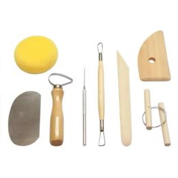 UPS New 8pcs/set Craft Tools Reusable Diy Pottery Tool Kit Home Handwork Clay Sculpture Ceramics Molding Drawing Tools Wholesale 7.30