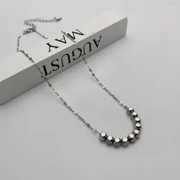 Pendant Necklaces Simple Woman Square Necklace Women Chain Lovers Jewellery Wedding Silver Colour Trendy Kpop Party Metal Collier