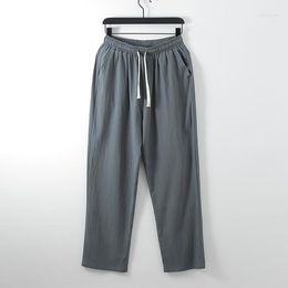 Men's Pants Large Size Summer Cotton Tall Big Sizes Wide Leg Linen Pant Oversized Jogger Trousers Male Plus Loose Men