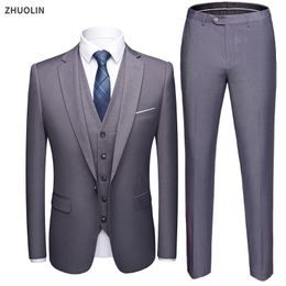 Men's Suits Blazers Men Blazers Set Wedding 3 Pieces Elegant 2 Suit Luxury Full Coat Pants Design Latest Vest Business Slim Fit Jacket Trousers 230729