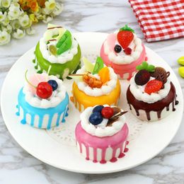 Decorative Flowers Kitchen Artificial Fruit Cake Food DollHouse Toy Pography Model Craft DIY Table Decoration Embellishment Accessories