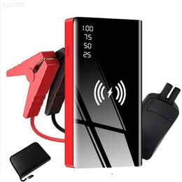 Cell Phone Power Banks 20000mAh Car Jump Starter Power Bank Qi Wireless Charger Car Battery Power Bank with Type C Input LED Flashlight Digital Display L230824