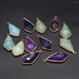 Pendant Necklaces Natural Stone Semiprecious Rhombic Aura Healing Handmade Products Decorative Necklace