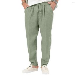 Men's Pants Cotton Summer Casual Man Trendy Japanese Cropped Loose Men 3xl Linen Trousers Fashion Trend Cargo