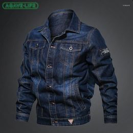 Men's Jackets Denim Coat Spring Autumn Loose Casual Jean Youth Men Multi-pocket Lapel Jacket Outdoor Vintage Military Tops