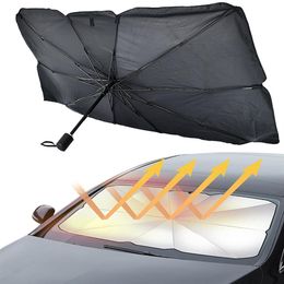 New New Summer Car Umbrella Type Car Sunshade Protector Umbrella For Auto Front 2 Model Can Choose2654
