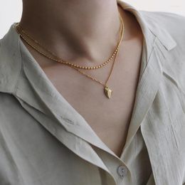 Chains Olive Shape Small Beads Chain Necklace Fashion Stainless Steel Gold Silver Color Kpop Women Minimalist Jewelry Wholesale