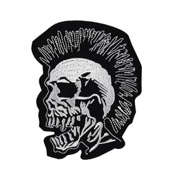 Music Punk Skull Sewing Notions Music Rock Embroidery Patches For Clothing Shirts Jacket Iron On Patch243h
