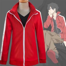 Asian Size Japan Anime Mekakucity Actors Kagerou Project Shintaro Cosplay Costume Red Long Sleeve Coat Hoodie Jacket267l231g
