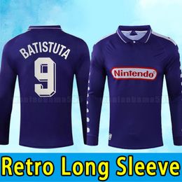 Long sleeve Retro classic Fiorentina soccer jerseys BATISTUTA R.BAGGIO DUNGA Retro football shirt 1998 1999 98 99