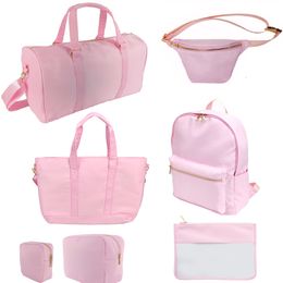 Cosmetic Bags Cases Light Pink Cosmetic Bag Toiletry Pouch Waterproof Storage Nylon Outdoor Makeup Bag Travel Backpack Luggage Organizer Travel Set 230729