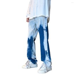 Men's Jeans Men Tie-dye Gradient High Street Hip Hop Straight Full Length Long Pants