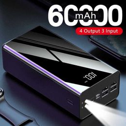 Cell Phone Power Banks 60000mAh Power Bank Portable Charger External Battery Pack Powerbank 60000 mAh for iPhone 14 Samsung S22 Huawei Xiaomi Poverbank L230728