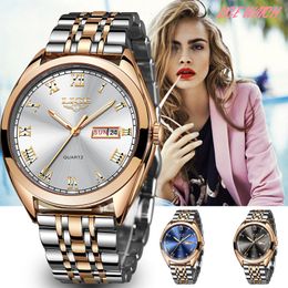 Wristwatches LIGE Women Watches Ladies Top Brand Luxury Dress Waterproof Quartz Gold Watch Women Stainless Steel Date Gift Clock reloj mujer 230729