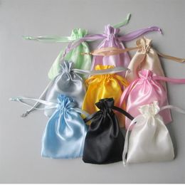 Jewelry pouches silk drawstring small pouch stain chocolate bags candy Christmas gift packing whole2789