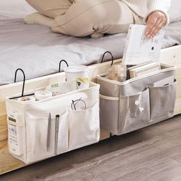 Storage Boxes Sofa Bedside Hanging Bag Bedhead Sundries Organizer Holder Pockets For Home Dormitory With Iron Rack