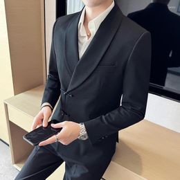 Men's Suits Chinese-style Disc Buckle Design Business Casual Blazer Korean Slim Top Quality Suit Jacket Brand Formal Tuxedo Coat