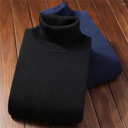 Men's Sweaters Velvet Thickened Jumper Winter Man's Turtleneck Base Shirt Thick Knitted Warm Male's Inner Clothes Autumn