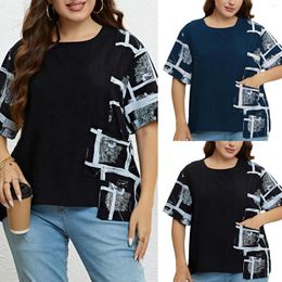 Men's T Shirts Summer Large Size Irregular Print Pocket Loose Rest Ruffled Tunic 2 A Tee Camisole Women Tops 1x