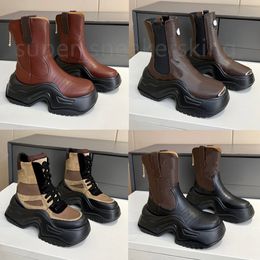 Top Women Platform Boots Designer Ankle Boots Chunky Martin Boot Leather Outdoor Winter Fashion Anti Slip Wear Resistant zipper Boots size 35-41