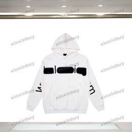 xinxinbuy Men women designer Sweatshirt Hoodie Chest letter com print sweater blue black white XS-XL