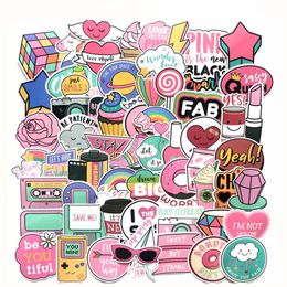 Cute Pink Car Stickers Aesthetic Trendy Sticker Laptop Water Bottle Phone Pad Guitar Bike Luggage Decals for Kids Girls Teens Gift246K