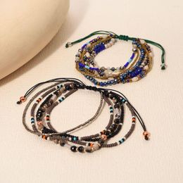 Strand Bohemian Colourful Beads Bracelet Adjustable Size Boho Anklets Woven Summer Beach Bracelets