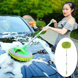 Car Washing Mop Super Absorbent Car Cleaning Car Brushes Mop Window Wash Tool Dust Wax Mop Soft Upgrade Three Section Telescopic2792
