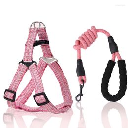 Dog Collars Solid Colour Step In Leash Harness Training Walking Puppy Vest Extra Small - Large Dogs With Handle