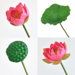 Decorative Flowers Simulated Outdoor Garden Pond Side Landscaping Lotus Seeds Leaves Home Decoration Pography Props