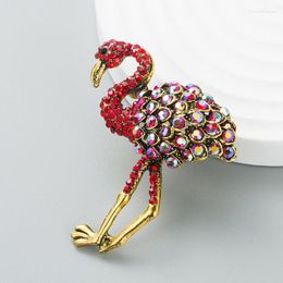 Brooches Flamingo For Women Creative Cute Animal Brooch Fashionable Three-Dimensional Enamel Pins Accessory Gifts