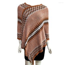 Scarves Qixi Feather Yarn Autumn And Winter European American Foreign Trade Shawl Cape Tassel Hem Sweater Cross-Border F