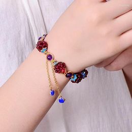 Link Bracelets 2023 Vintage Fashion Red Agate Hematite Luxury Bracelet Positive Energy Natural Stone Lucky Jewelry For Women