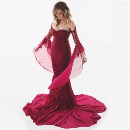 Casual Dresses Sexy Maternity Shoot Lace Tops Chiffon Long Pregnancy Pography Dress Set For Pregnant Women Maxi Gown Po Prop