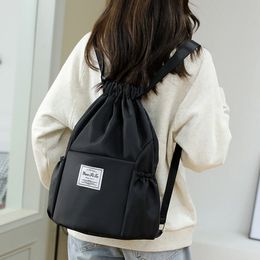 School Bags Drawstring Bag Backpack Lightweight Oxford Cloth Shoulders Splash Proof Sackpack Travel for Women Men FS99 230729