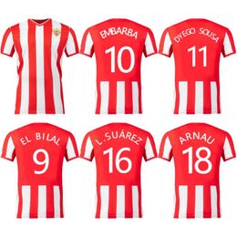 2023/24 UD ALMERIA Soccer Jerseys 2024 EMBARBA KAIKY EL BILAL DYEGO SOUSA AKIEME Maillots De Foot Shirt Mens L. SUAREZ ARNAU R. ELY SAMU MENDES RAMAZANI Football Uniform