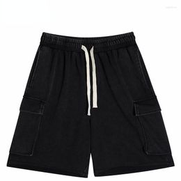 Men's Shorts Hip Hop Streetwear Cargo Pockets Washed Black Joggers 2023 Men Harajuku Cotton Sweat Pants Track Sweatpants