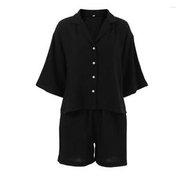 Women's Sleepwear ICCLEK Summer Cotton Pajamas Pyjamas Set Sleeping Wear For Young Lady 2 Piece Pajama Shorts Sets Girl